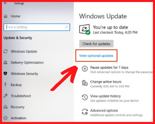 How to check for Optional Updates on Windows OS