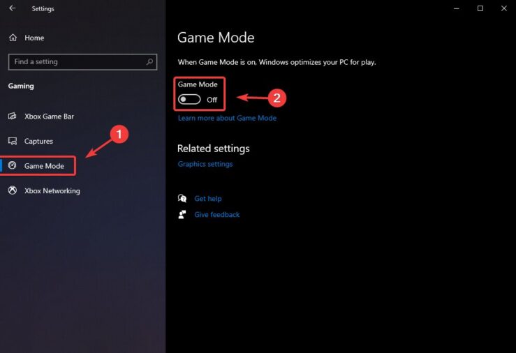 Disable Windows 10 Game Mode