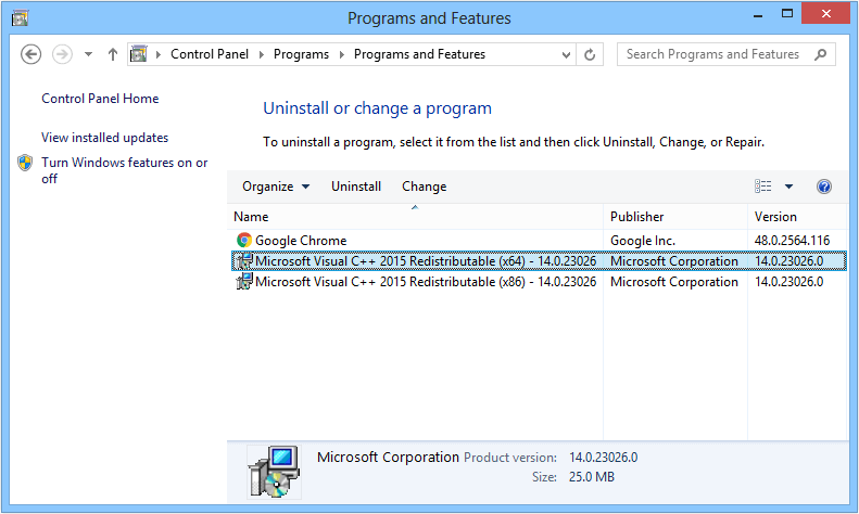 Microsoft Visual C++ packages for Windows